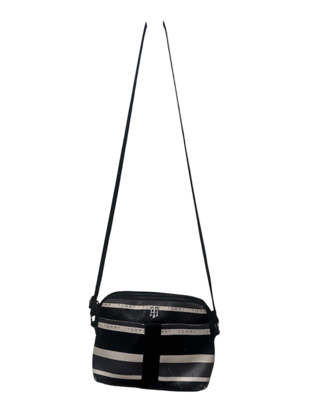 Tommy Hilfiger Black and Cream Striped Belt Bag - Picture 3 of 3